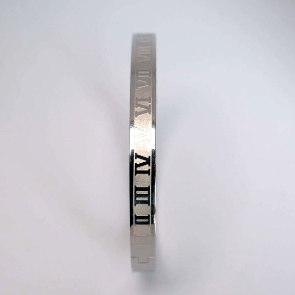 n e w | silver roman numerals cuff bracelet - Picture 2 of 5